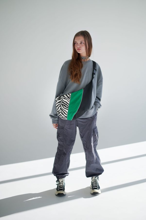 СУМКА ПІВКОЛО ЧЕРЕЗ ПЛЕЧЕ - МАДАГАСКАР КОМБІНОВАНА